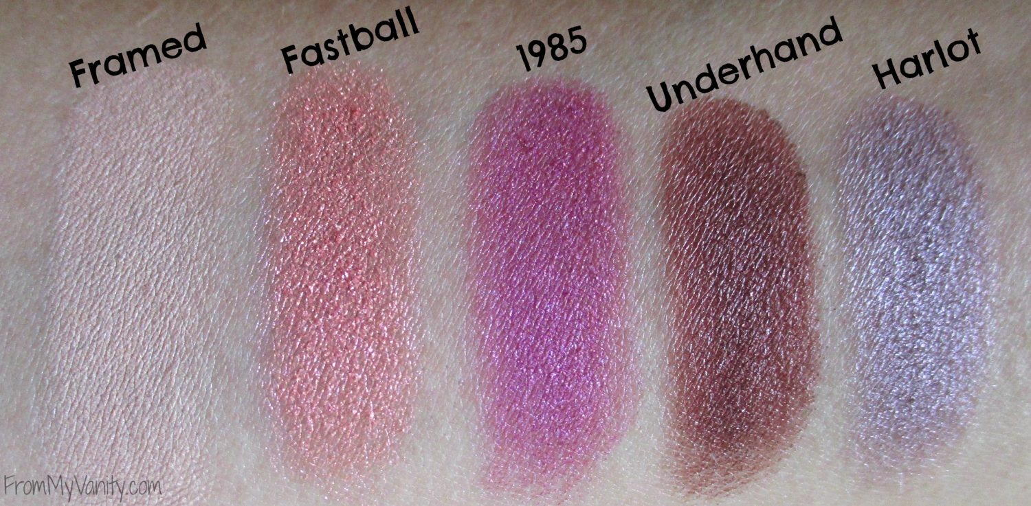 Urban Decay Vice 4 Palette // Swatches of the Second Row in Palette // FromMyVanity.com